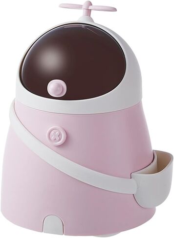 Garneck 1 Pack Desk Mini Trash Can Table Top Portable Cute Garbage Can With Flip Lid Cartoon Shape Wastebasket for Kids Countertop Tiny Storage Bin For Kitchen Office Bedroom Bathroom in Saudi Arabia