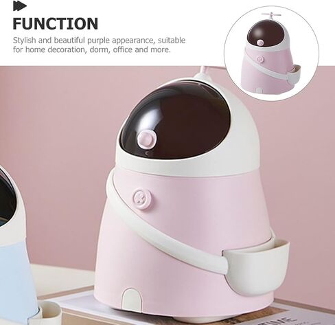 Garneck 1 Pack Desk Mini Trash Can Table Top Portable Cute Garbage Can With Flip Lid Cartoon Shape Wastebasket for Kids Countertop Tiny Storage Bin For Kitchen Office Bedroom Bathroom in Saudi Arabia
