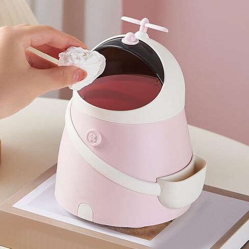 Garneck 1 Pack Desk Mini Trash Can Table Top Portable Cute Garbage Can With Flip Lid Cartoon Shape Wastebasket for Kids Countertop Tiny Storage Bin For Kitchen Office Bedroom Bathroom in Saudi Arabia