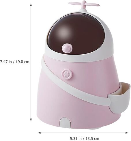 Garneck 1 Pack Desk Mini Trash Can Table Top Portable Cute Garbage Can With Flip Lid Cartoon Shape Wastebasket for Kids Countertop Tiny Storage Bin For Kitchen Office Bedroom Bathroom in Saudi Arabia