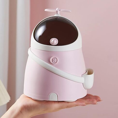 Garneck 1 Pack Desk Mini Trash Can Table Top Portable Cute Garbage Can With Flip Lid Cartoon Shape Wastebasket for Kids Countertop Tiny Storage Bin For Kitchen Office Bedroom Bathroom in Saudi Arabia