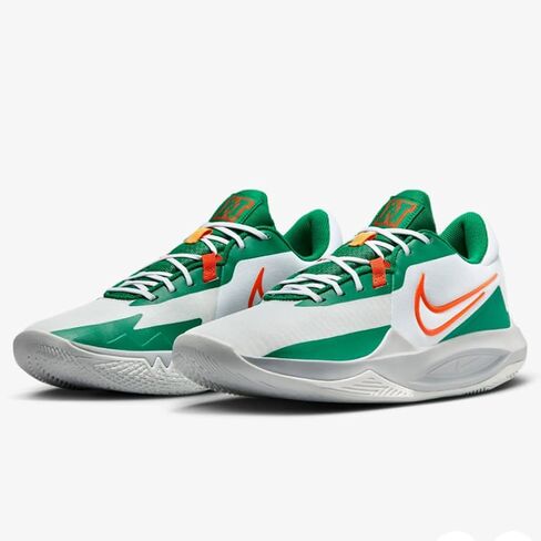 حذاء كرة السلة Nike Precision 6 (DD9535-103، أبيض/ملكيت/ساعة شمسية/برتقالي آمن) مقاس 8.5 in Saudi Arabia