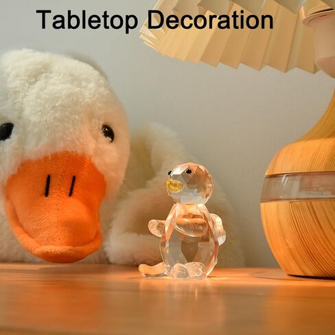 IFOLAINA تماثيل بطة كريستال تحمل حقيبة مدرسية تمثال صغير هدايا العودة إلى المدرسة تماثيل بطة زجاجية تماثيل حيوانات صغيرة مصنوعة يدويًا هدية رائعة للأطفال in Kuwait