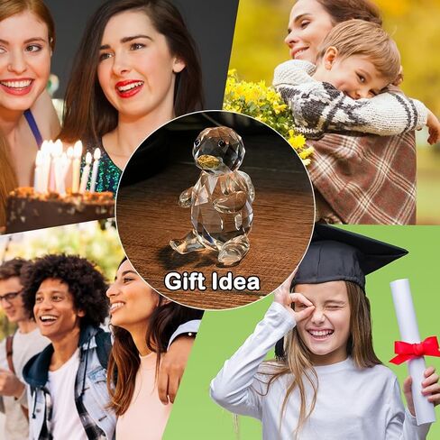 IFOLAINA تماثيل بطة كريستال تحمل حقيبة مدرسية تمثال صغير هدايا العودة إلى المدرسة تماثيل بطة زجاجية تماثيل حيوانات صغيرة مصنوعة يدويًا هدية رائعة للأطفال in Kuwait
