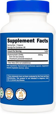 Nutricost Dihydromyricetin (DHM) Capsules (350mg, 90 Capsules) - Vegan, Non-GMO, 90 Servings in Saudi Arabia