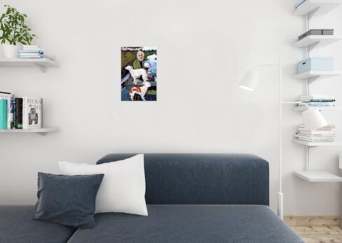Man in Boat With Dogs Movie Painting Poster Motorboat On Water Film Cool Wall Art Print Poster 12x18 in Saudi Arabia
