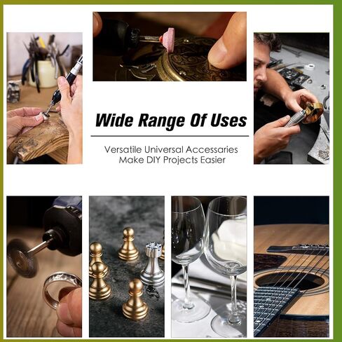 مجموعة ملحقات الأدوات الدوارة، 500 قطعة من قطع الملحقات، سيقان بقطر 1/8 بوصة (3.2 مم)، رؤوس أدوات دوارة لسهولة القطع والصنفرة والطحن والنحت والتلميع والحفر والنقش in Kuwait