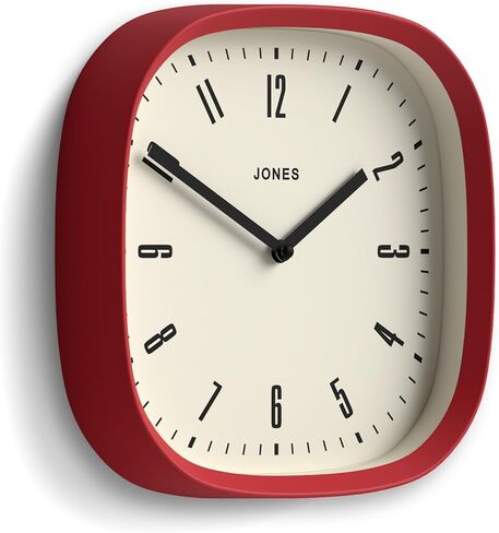 JONES CLOCKS Retro Square Wall Clock in Acrylic, The 'Marvel' in Grey, 25 x 25 x 5cm in Kuwait