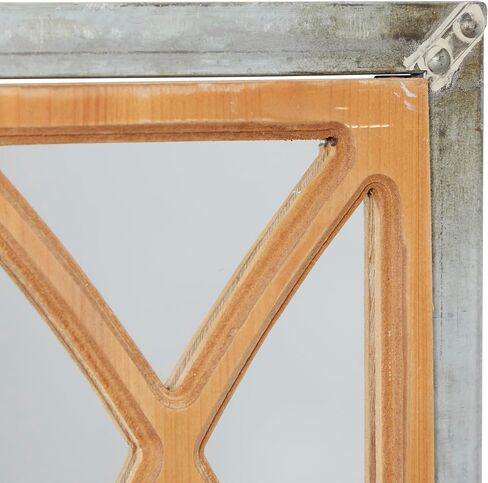 Deco 79 Wood Room Wall Mirror Window Pane Inspired Entryway Mirror, Wall Mounted Mirror 15" x 1" x 52", Brown in Saudi Arabia