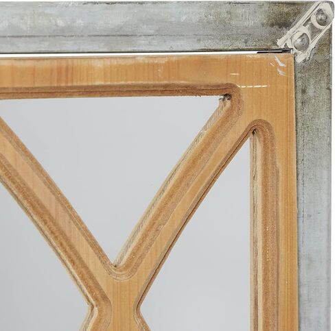 Deco 79 Wood Room Wall Mirror Window Pane Inspired Entryway Mirror, Wall Mounted Mirror 15" x 1" x 52", Brown in Saudi Arabia