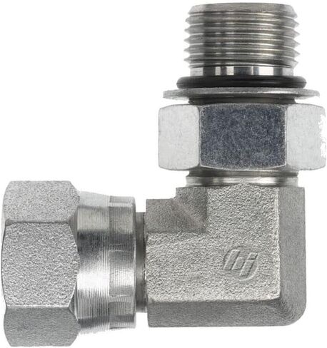 Brennan FS6809-20-20-NWO-FG Forged Steel 90 Degree Elbow O-Ring Face Seal Fitting, 1-11/16"-12 NPT x 1-5/8"-12 NPT Thread, 1-1/2" Female Face Seal Swivel x 1-1/2" Male Adjust. O-Ring Boss in Saudi Arabia