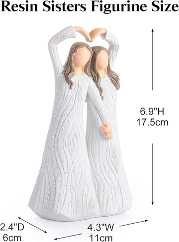 تمثال الأخوات، هدايا الصداقة لأفضل الأصدقاء، هدايا عيد ميلاد Bestie للنساء، هدايا الأخت من الأخت والأصدقاء، شخصية منحوتة مرسومة يدويًا مقاس 7 بوصات in Kuwait