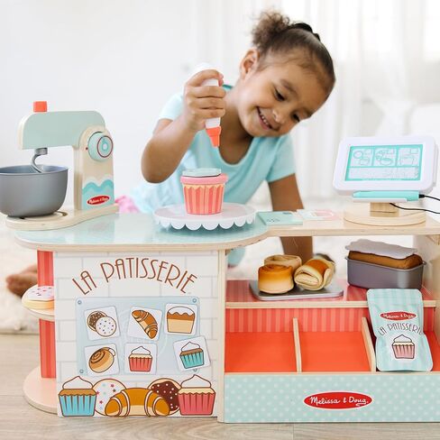 Melissa & Doug Wooden La Patisserie Bakery (39 Pieces) - FSC-Certified Materials in Saudi Arabia