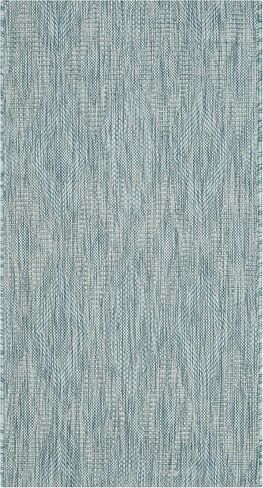 SAFAVIEH Courtyard Collection 2' x 3'7" Aqua CY8522 Indoor/ Outside Waterproof Easy cleansingPatio Backyard Mudroom Accent Mat in Saudi Arabia