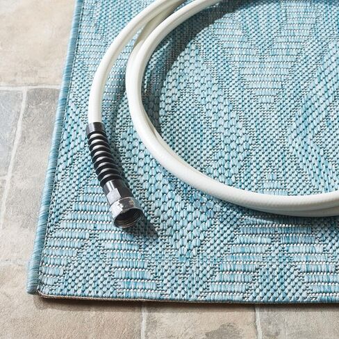 SAFAVIEH Courtyard Collection 2' x 3'7" Aqua CY8522 Indoor/ Outside Waterproof Easy cleansingPatio Backyard Mudroom Accent Mat in Saudi Arabia