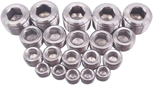 20 PCS Pipe Plug Fitting Set 304 Stainless Steel 1/8 Inch 1/4 inch 3/8 inch 1/2 inch NPT Male in Saudi Arabia