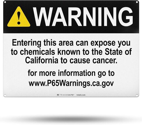 TRADESAFE Prop 65 Cancer and Reproductive Harm Warning Signs, Quick Install Aluminum Safety Sign, Light Reflective, UV-Resistant, Waterproof Signs for Business, 14" X 10" Proposition 65 Sign in Kuwait