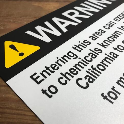 TRADESAFE Prop 65 Cancer and Reproductive Harm Warning Signs, Quick Install Aluminum Safety Sign, Light Reflective, UV-Resistant, Waterproof Signs for Business, 14" X 10" Proposition 65 Sign in Kuwait