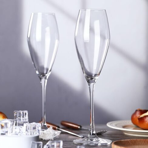 Champagne Flutes, Set of 2 Crystal Champagne Glasses, 9 OZ Prosecco Glasses, Housewarming/Wedding Gifts in Saudi Arabia
