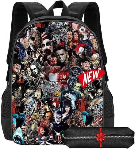 Kids 3D HD Horror Backpack Boys Girls Halloween Horror Movie Schoolbag-1 in Saudi Arabia