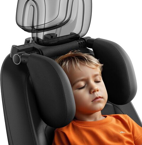 وسادة مسند رأس السيارة WAPEXNOS، مسند رأس سميك من إسفنج الذاكرة، وسادة دعم الرقبة، قابلة للتعديل 180 درجة، نوم السيارة أثناء السفر، تمنع العمود الفقري التواء عنق الرحم، مناسبة للأطفال والكبار (أسود) in Kuwait