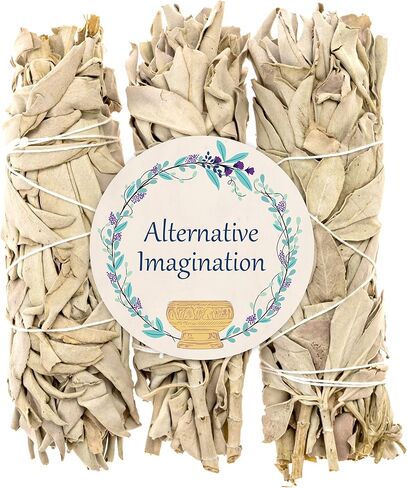 6" White Sage Sticks - 2 Pack - Medium Smudge Incense Sticks for Spiritual Cleansing, Sage Smudge Kit Refills, Meditation, Witchcraft Supplies, Spiritual Gifts - Alternative Imagination in Saudi Arabia