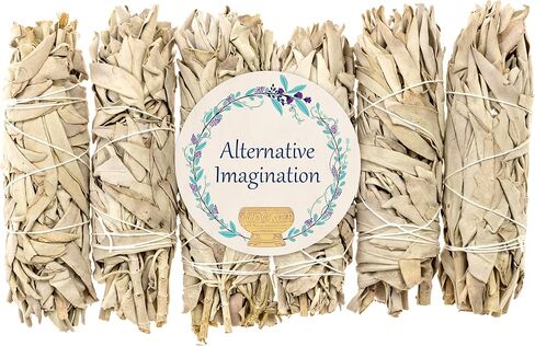 6" White Sage Sticks - 2 Pack - Medium Smudge Incense Sticks for Spiritual Cleansing, Sage Smudge Kit Refills, Meditation, Witchcraft Supplies, Spiritual Gifts - Alternative Imagination in Saudi Arabia