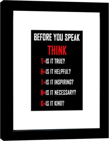 Wieco Art Think Quotes Wall Art Inspirational Canvas Print Motivation Classroom Decor With Black Frame and Real Glass for Home Office Wall Decoration in Saudi Arabia