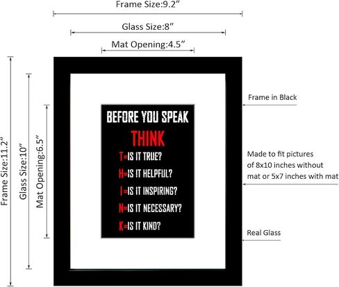 Wieco Art Think Quotes Wall Art Inspirational Canvas Print Motivation Classroom Decor With Black Frame and Real Glass for Home Office Wall Decoration in Saudi Arabia