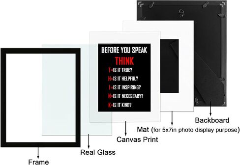 Wieco Art Think Quotes Wall Art Inspirational Canvas Print Motivation Classroom Decor With Black Frame and Real Glass for Home Office Wall Decoration in Saudi Arabia