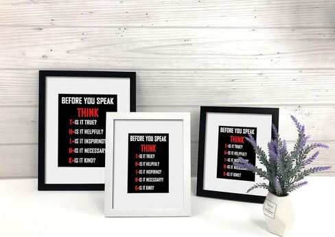 Wieco Art Think Quotes Wall Art Inspirational Canvas Print Motivation Classroom Decor With Black Frame and Real Glass for Home Office Wall Decoration in Saudi Arabia