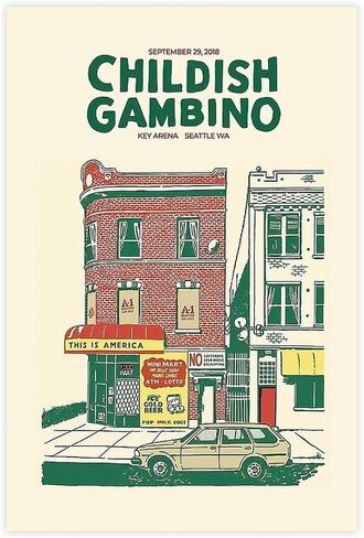 Yaobaofu Childish Gambino 3 Canvas Poster Wall Art Decor Print Picture Paintings for Living Room Bedroom Decoration Unframe: Unframe:12x18inch(30x45cm) in Saudi Arabia
