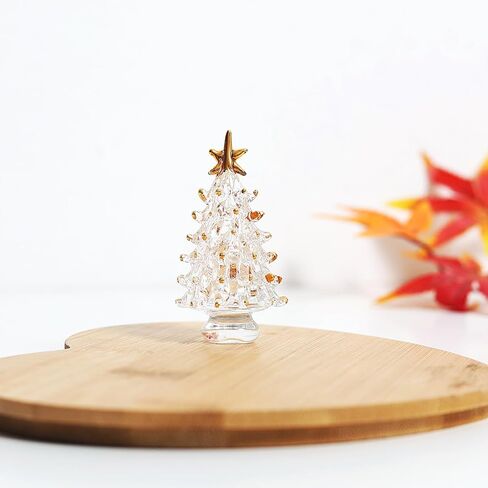 Clear Hand Blown Glass Christmas Tree Glass Figurine Decoration for Xmas Window Tabletop Mantel in Saudi Arabia
