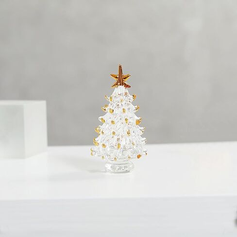 Clear Hand Blown Glass Christmas Tree Glass Figurine Decoration for Xmas Window Tabletop Mantel in Saudi Arabia