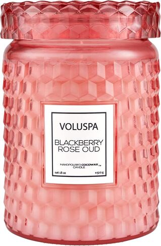 Voluspa Milk Rose, Large Candle Jar, 18 Ounce, 100 Hour Burn Time, All Natural Wicks and Coconut Wax for Clean Burning, Vegan, Poured in The USA in Saudi Arabia