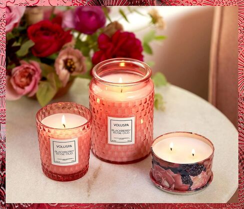 Voluspa Milk Rose, Large Candle Jar, 18 Ounce, 100 Hour Burn Time, All Natural Wicks and Coconut Wax for Clean Burning, Vegan, Poured in The USA in Saudi Arabia