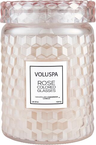 Voluspa Milk Rose, Large Candle Jar, 18 Ounce, 100 Hour Burn Time, All Natural Wicks and Coconut Wax for Clean Burning, Vegan, Poured in The USA in Saudi Arabia