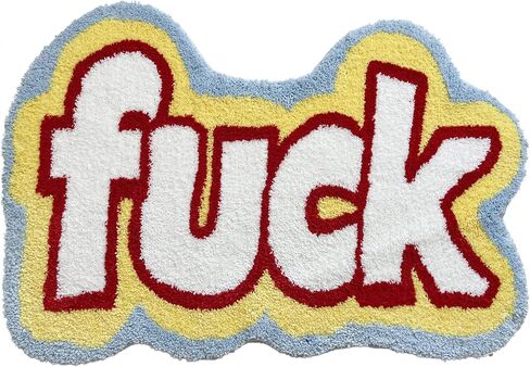 UKELER Funny FUK Bathroom Rug Soft Microfiber Bathroom Floor Mat Non-Slip Machine Washable Bath Rug for Shower 35.4''x23.6'' in Saudi Arabia