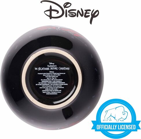 Silver Buffalo Disney Nightmare Before Christmas Jack Skellington Ceramic Ramen Noodle Rice Bowl with Chopsticks, Microwave Safe, 20 Ounces in Saudi Arabia
