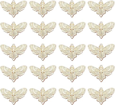 20PCS Skull Head Moth Pendant Alloy Gothic Moth Charms Death Head Insect Jewelry Charms For Jewelry Making DIY Bracelets Necklaces Crafts in Saudi Arabia