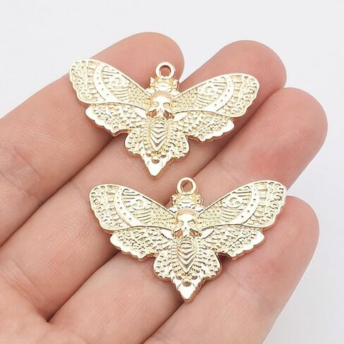 20PCS Skull Head Moth Pendant Alloy Gothic Moth Charms Death Head Insect Jewelry Charms For Jewelry Making DIY Bracelets Necklaces Crafts in Saudi Arabia