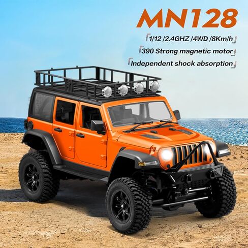 LEOSO MN128 RC Car 1/12 RC Crawler RC Jeep Rock Crawler RC Truck 4x4 RC Land Rover390 Strong Motor Crawler RC Car 4WD Off Road Car with 3pcs Upgraded 1500mah Battery in Kuwait