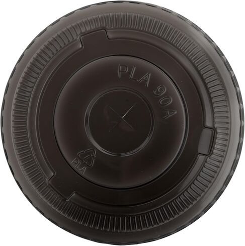 LIDS ONLY: Zero Waste 3.5 x 3.5 Inch Plastic Lids, 100 Disposable Flat Lids - Cups Sold Separately, Commercially Compostable, Black PLA Plastic Lids, Fits 12,16, And 24 Ounce Cups - Restaurantware in Saudi Arabia