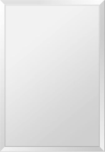 Fab Glass ومرآة مستطيلة بدون إطار مثبتة على الحائط دعامة أمان - مرآة حافة مشطوفة مقاس 1 بوصة لغرفة الزينة والحمام وغرفة النوم وغرفة المعيشة، مقاس 76.2 سم × 101.6 سم، شفافة in Kuwait