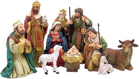 Michael Adams Detailed Resin Christmas Nativity Figurine Statue Set, 5 Inch (9-Piece) in Saudi Arabia