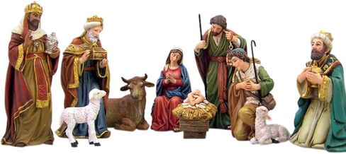 Michael Adams Detailed Resin Christmas Nativity Figurine Statue Set, 5 Inch (9-Piece) in Saudi Arabia