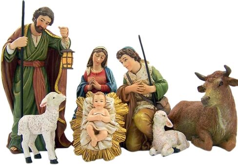Michael Adams Detailed Resin Christmas Nativity Figurine Statue Set, 5 Inch (9-Piece) in Saudi Arabia