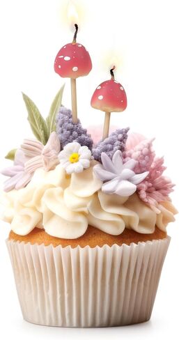 Genuine Fred Woodland Wicks, Set of 10 Mushroom Party Candles, Birthday Cake Candles, Cottagecore Aesthetic, Includes Two Sizes in Saudi Arabia