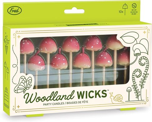 Genuine Fred Woodland Wicks, Set of 10 Mushroom Party Candles, Birthday Cake Candles, Cottagecore Aesthetic, Includes Two Sizes in Saudi Arabia