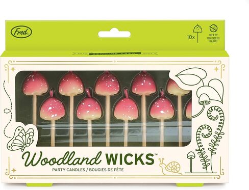 Genuine Fred Woodland Wicks, Set of 10 Mushroom Party Candles, Birthday Cake Candles, Cottagecore Aesthetic, Includes Two Sizes in Saudi Arabia